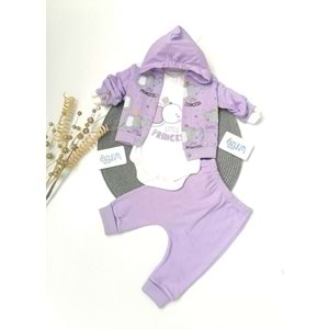 Minik Mor Fil 3'lü Bebek Takımı