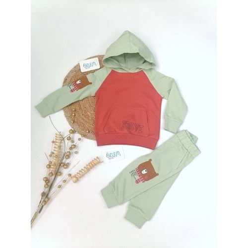 Cesur Ayıcık Kapüşonlu 2'li Takım