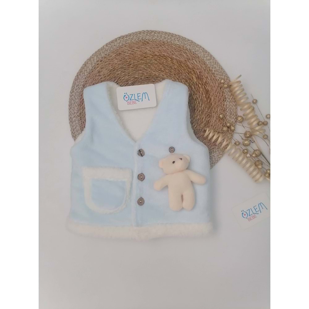Mavi Peluş Yelek