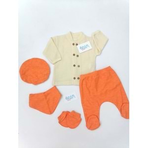 Krem Gömleki Müslin 5'li Hastane Çıkışı