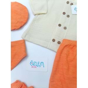 Krem Gömleki Müslin 5'li Hastane Çıkışı