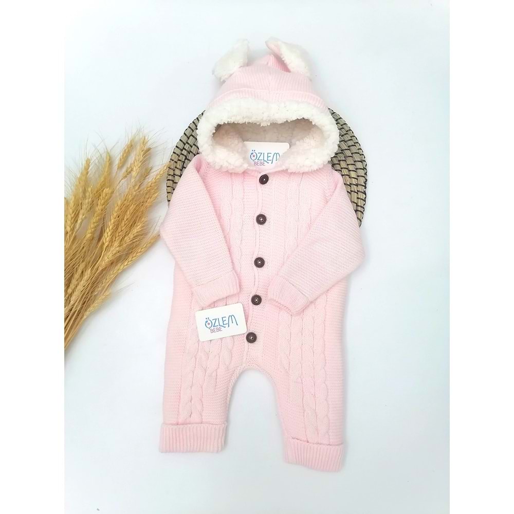 Tavşan Kulaklı Pembe Astronot Tulum