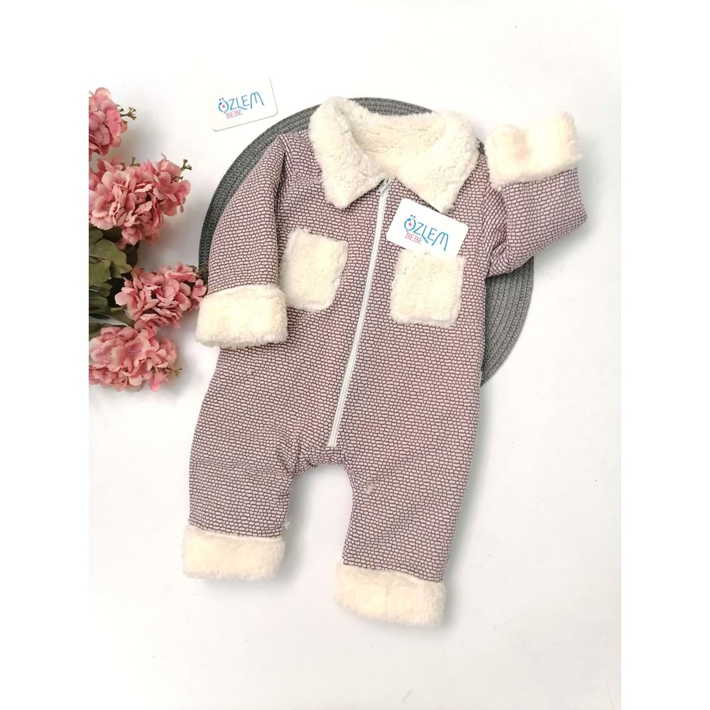 Yakası Kürklü Welsoft Somon Astronot Tulum