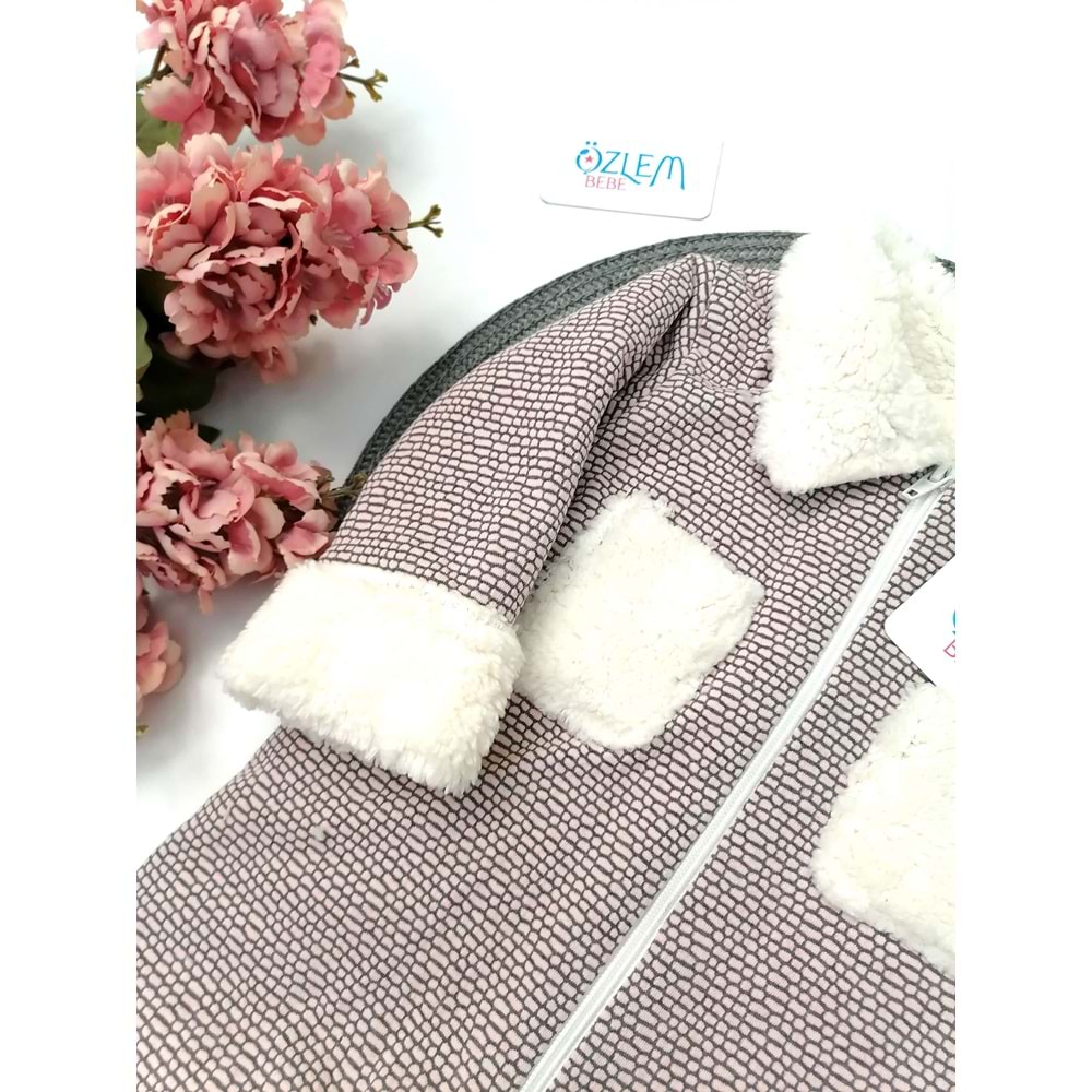 Yakası Kürklü Welsoft Somon Astronot Tulum