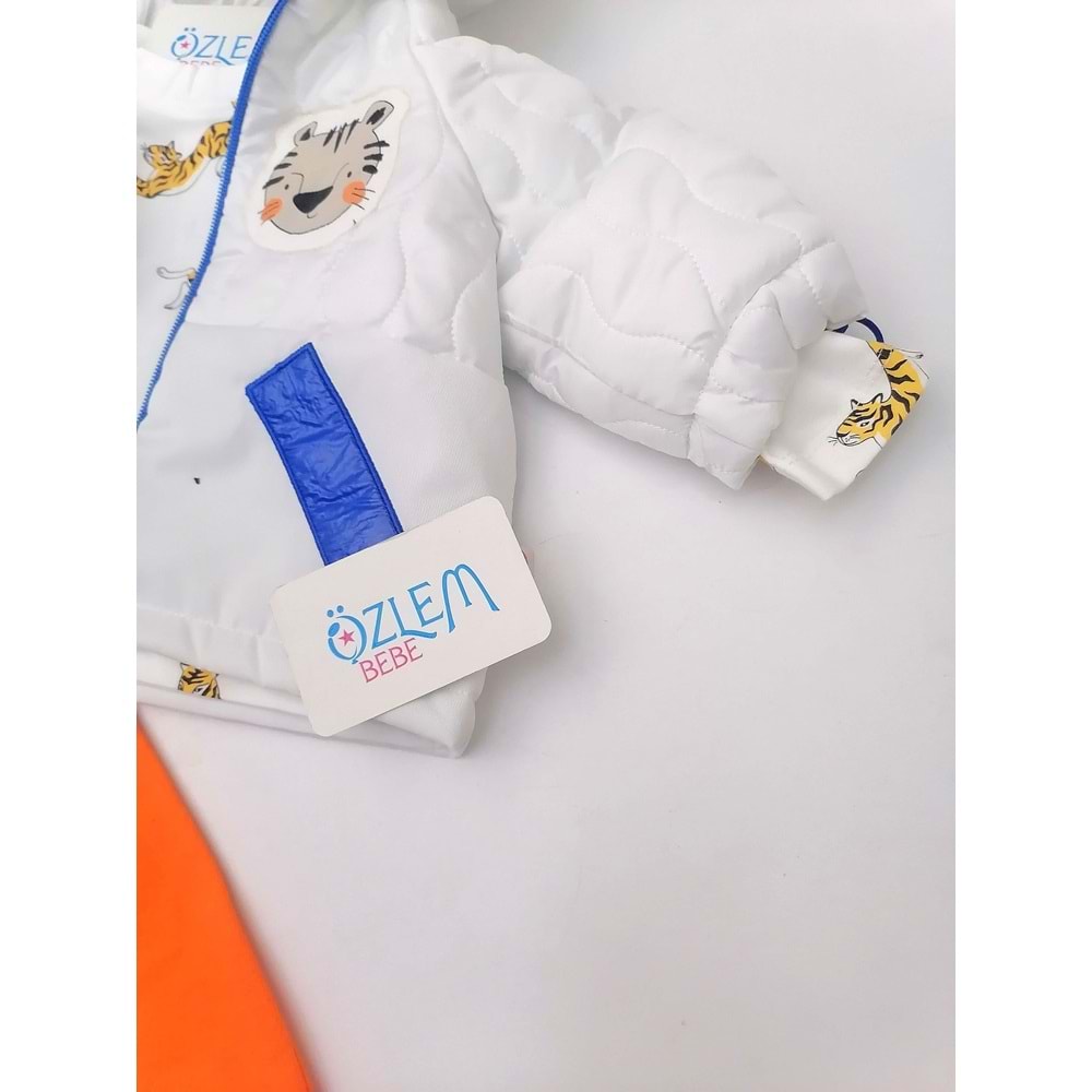 Tiger Beyaz Ceketli 3'lü Bebek Takım