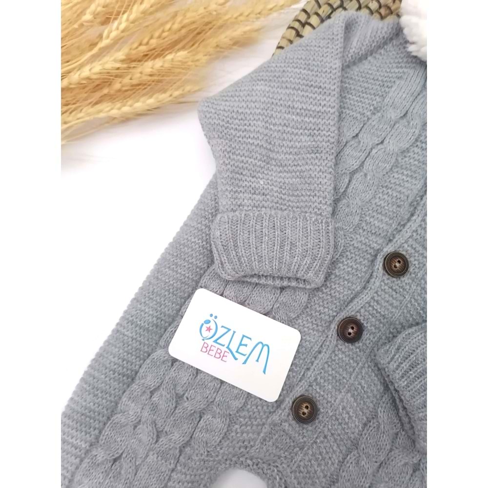 Tavşan Kulaklı Gri Astronot Tulum