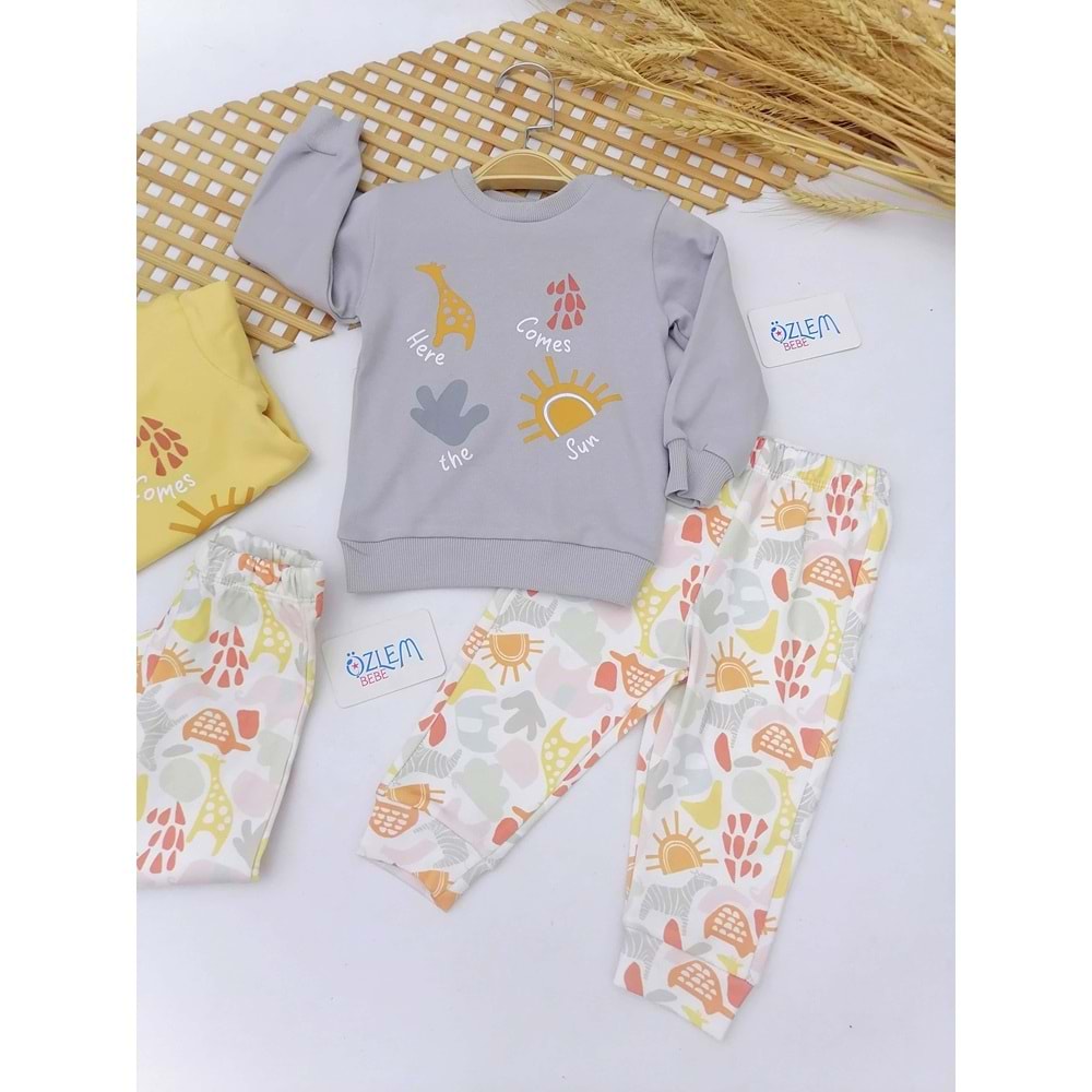 Güneş ve Doğa Gri Bebek Takım