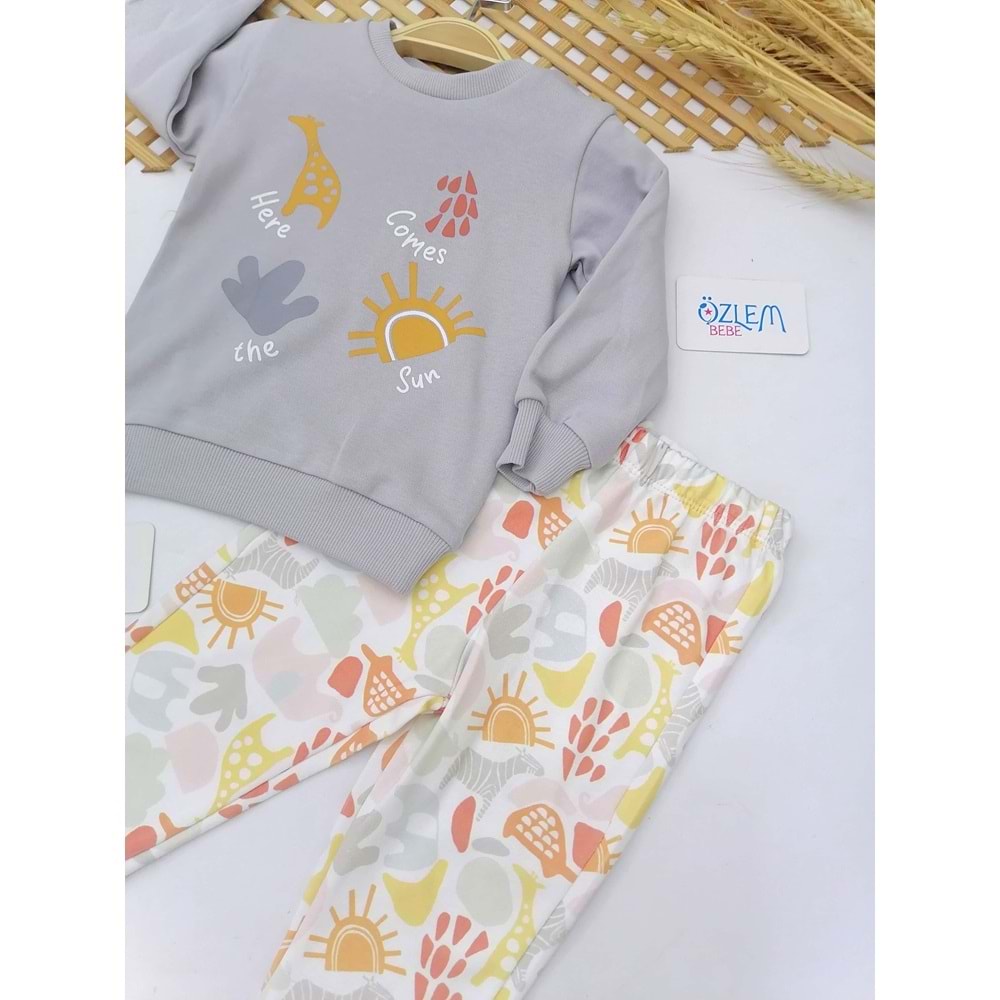Güneş ve Doğa Gri Bebek Takım