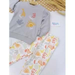 Güneş ve Doğa Gri Bebek Takım