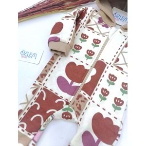 Kapüşonlu Fermuarlı Kapitone Tulum