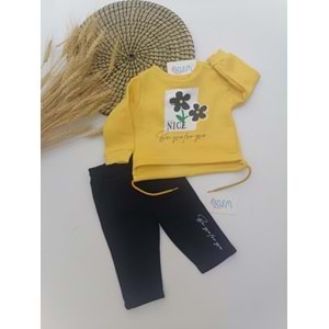 Çiçek Çiçek Sarı Bebek Takım