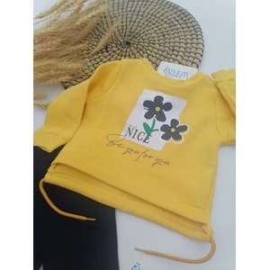 Çiçek Çiçek Sarı Bebek Takım