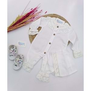 Yakası Dantel İşleme Müslin Tulum