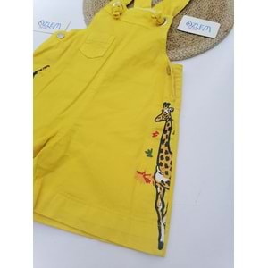 Zürafa Desen Keten Salopet