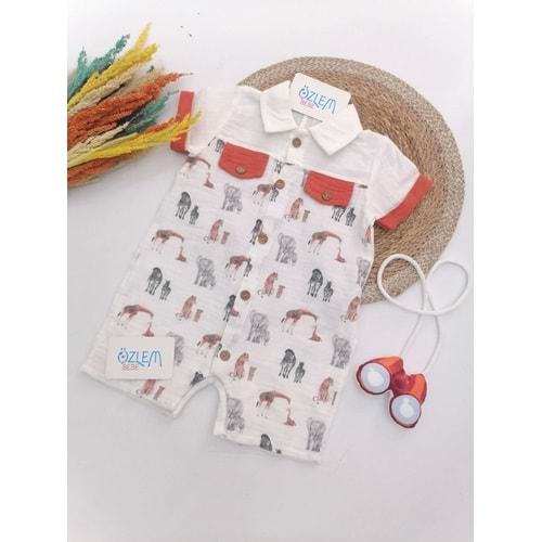 Vahşi Orman Yakalı Müslin Tulum