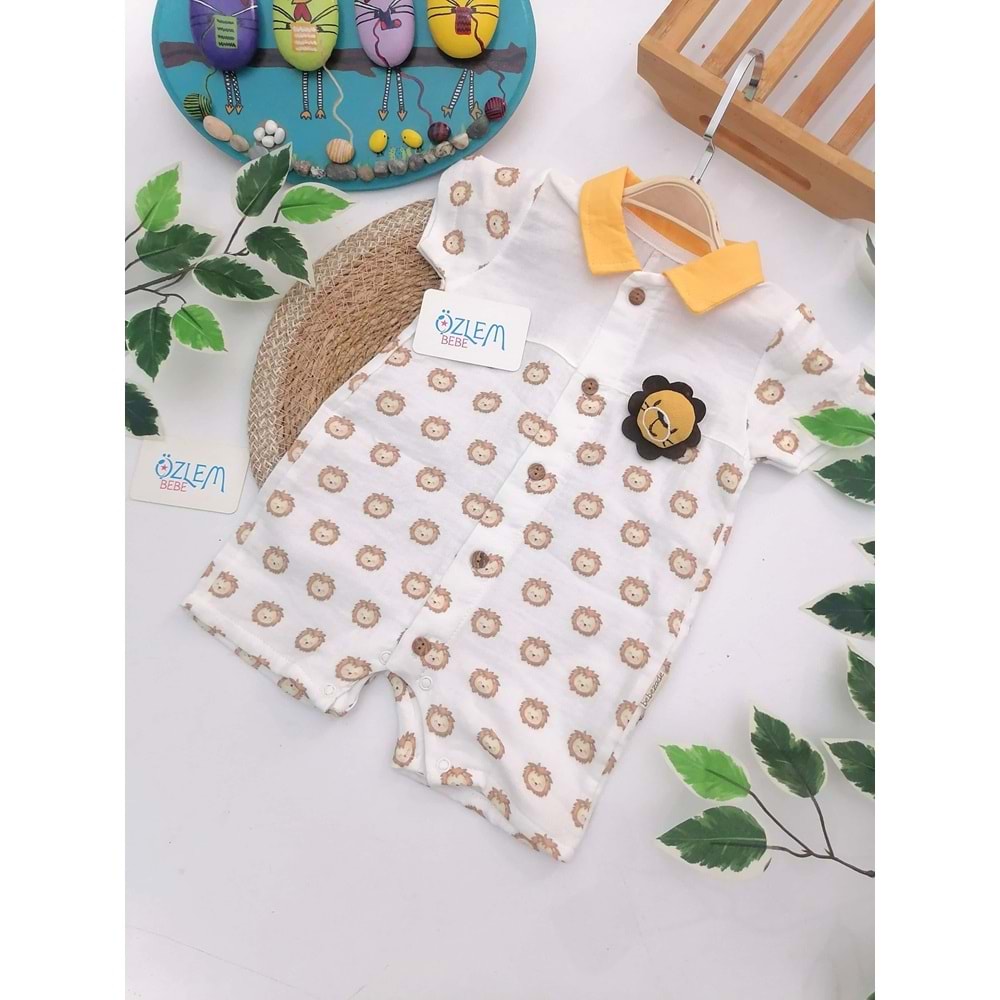 Şirin Aslancık Gömlek Yakalı Müslin Tulum