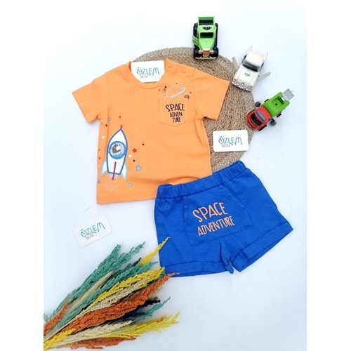 Uzay Mekiği Turuncu Tişört Şortlu Takım