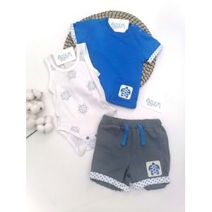 Tosbik Figürlü Mavi 3'lü Takım