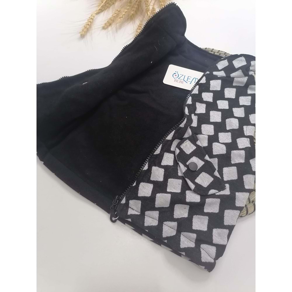 Baklava Desen Elyaf Dolgulu Yelek