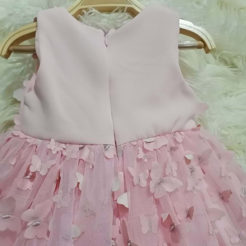 Kelebekli Pembe Gelinlik