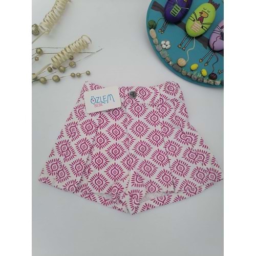 Pilili Denim Kumaş Renkli Şort