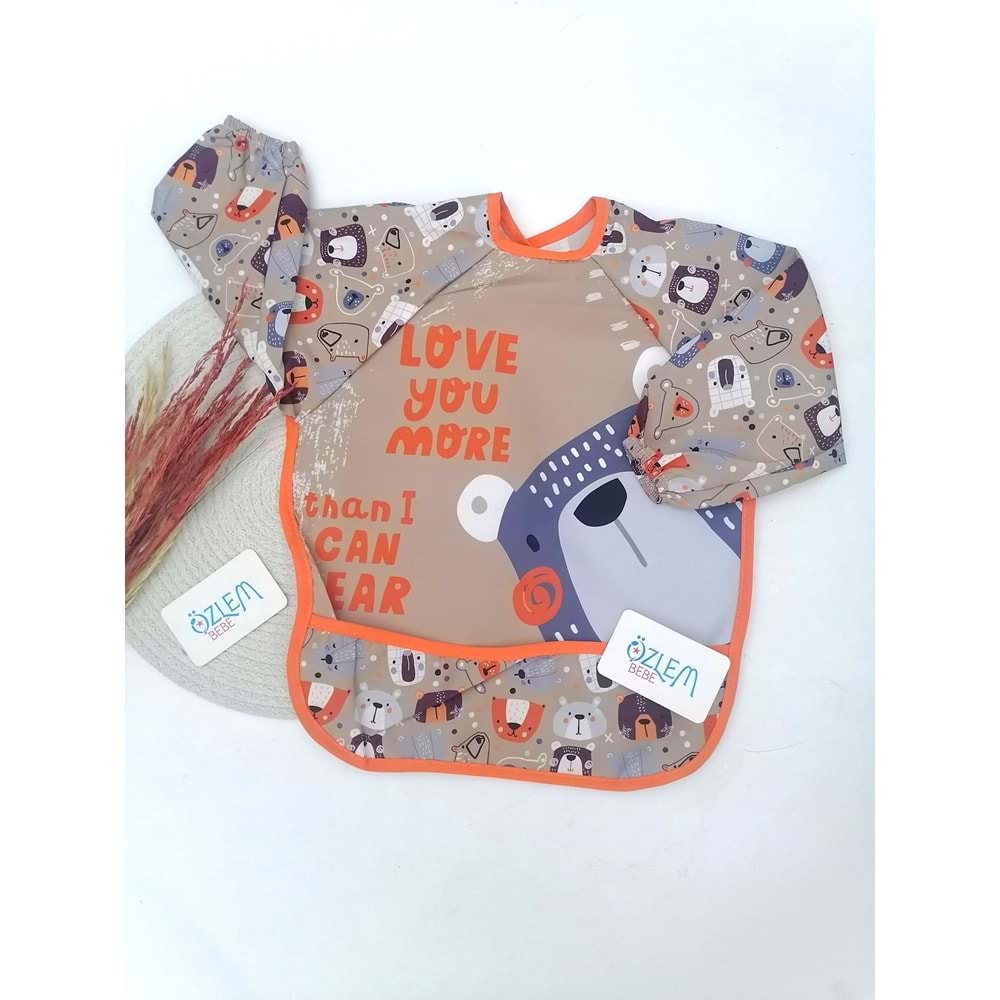 Ayı Kafalar Naylon Mama Önlüğü