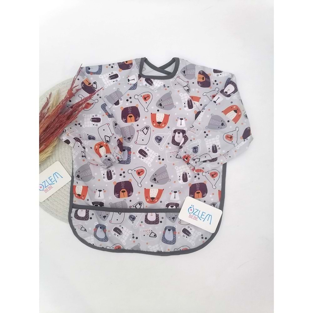 Ayı Kafalar Naylon Mama Önlüğü