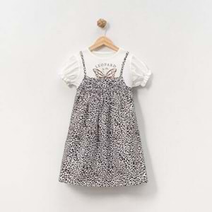 Kelebek Taş Baskı Leopar Elbise 2'li Takım