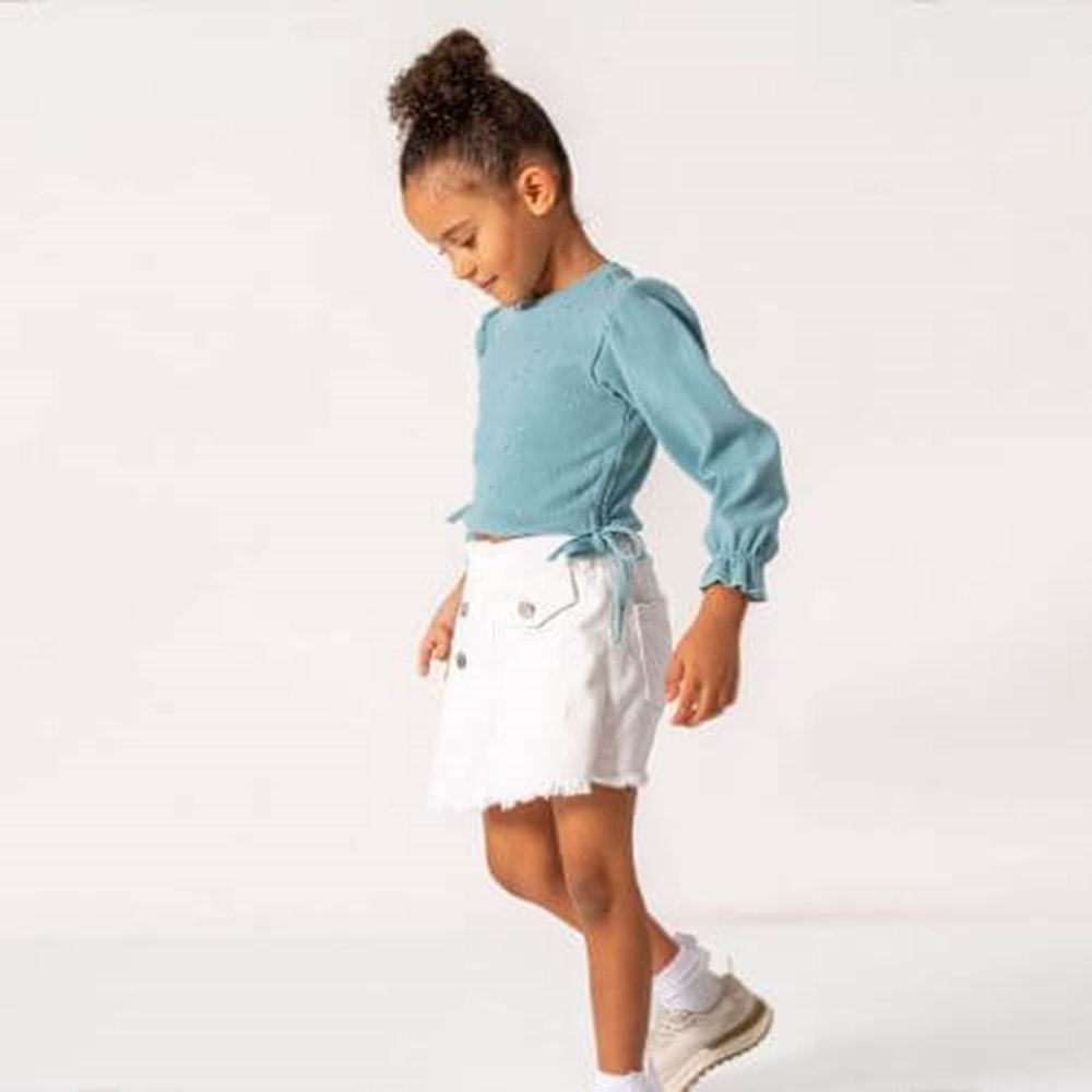 Önden Cep Detaylı Etek Şort