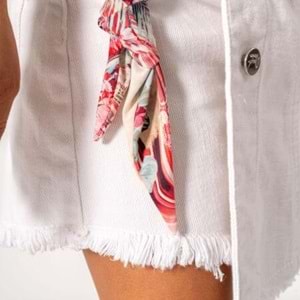 Önden Cep Detaylı Etek Şort