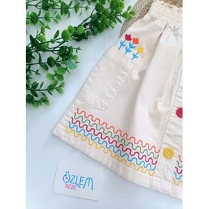 Çiçek Nakışlı Etek