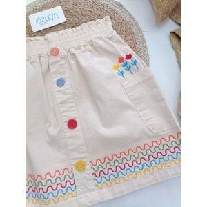 Çiçek Nakışlı Etek