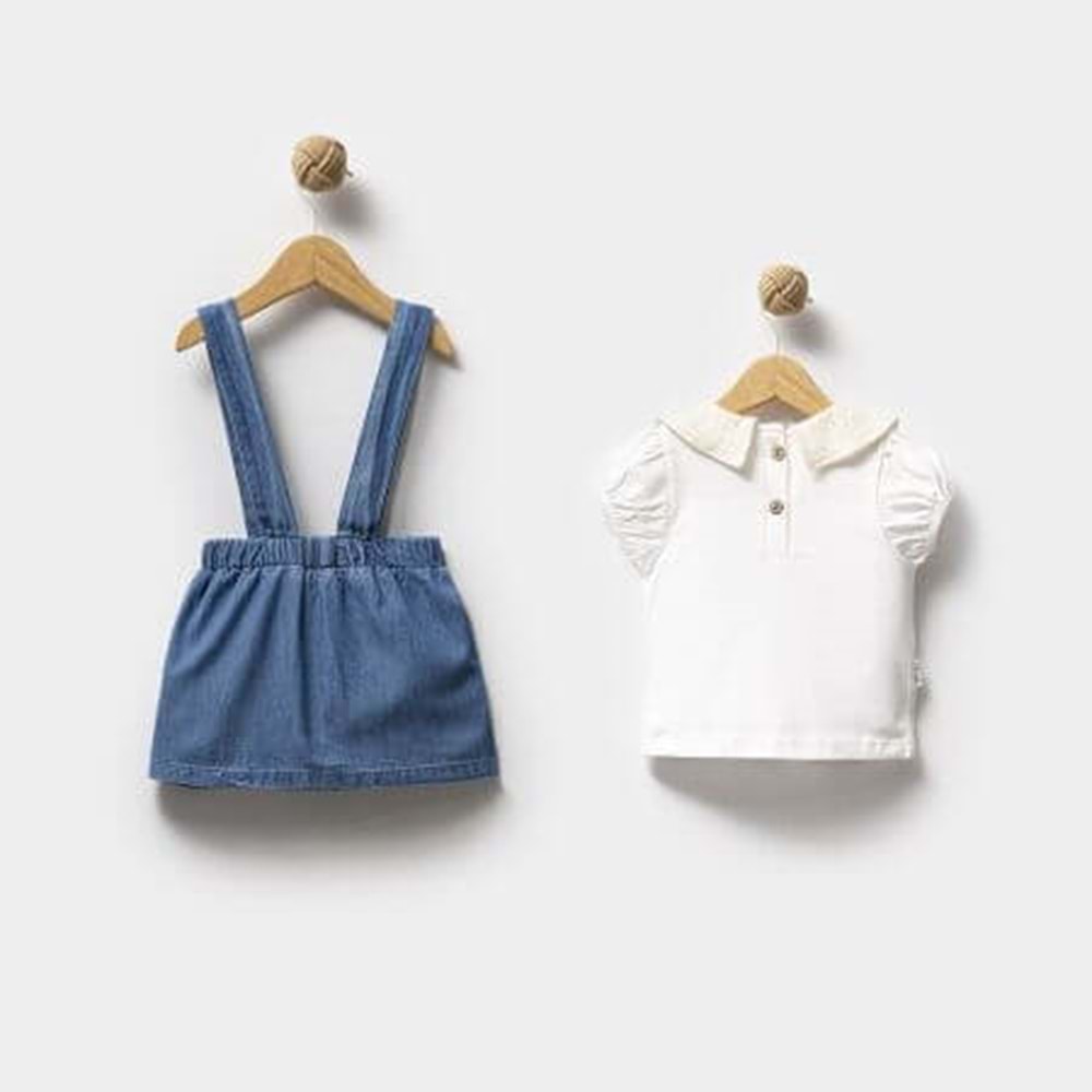 Kedi Baskılı Salopet 2'li Takım