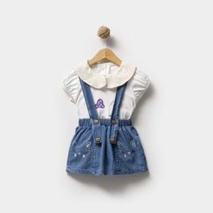 Kedi Baskılı Salopet 2'li Takım