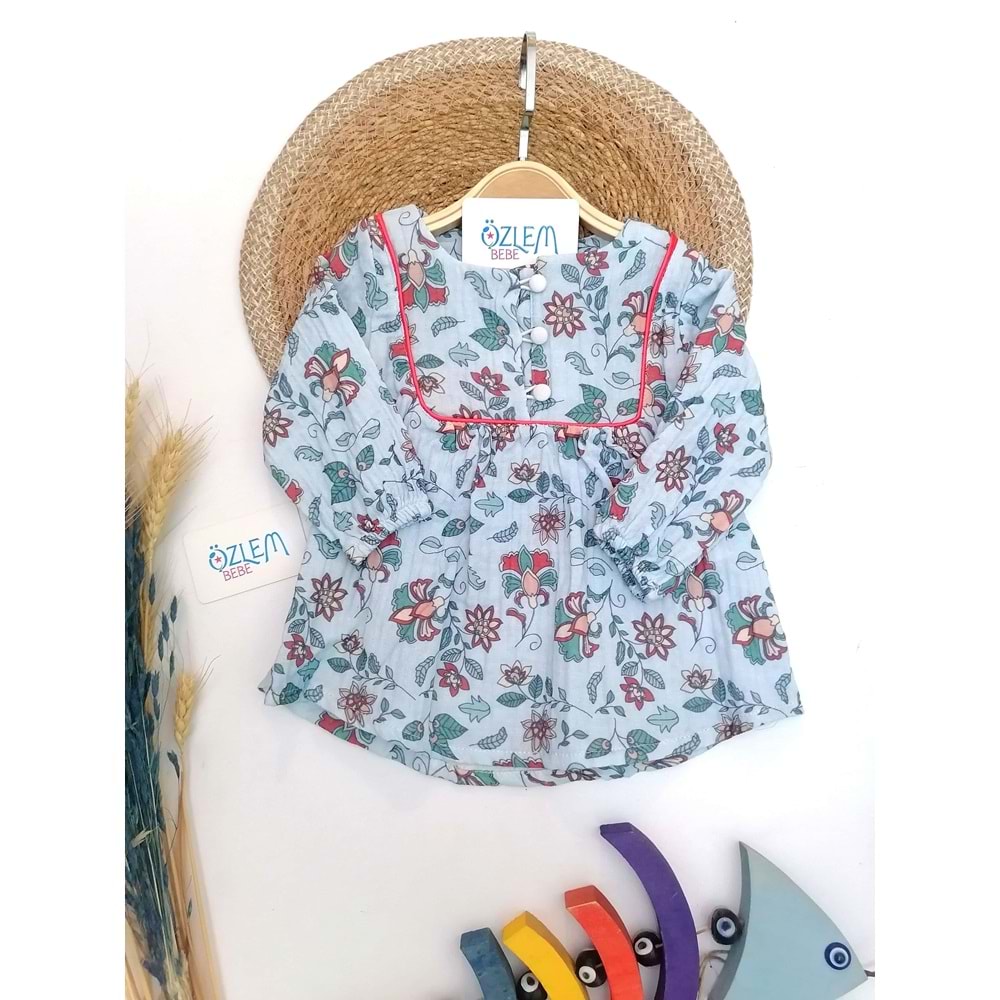 Ethnic Desen Müslin Elbise