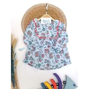 Ethnic Desen Müslin Elbise