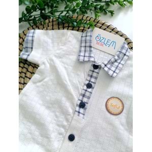 Mavi Pötikare Yakalı Soft Tulum